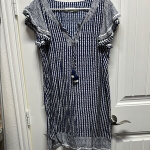 Vineyard Vines Navy and White Patterned Dress